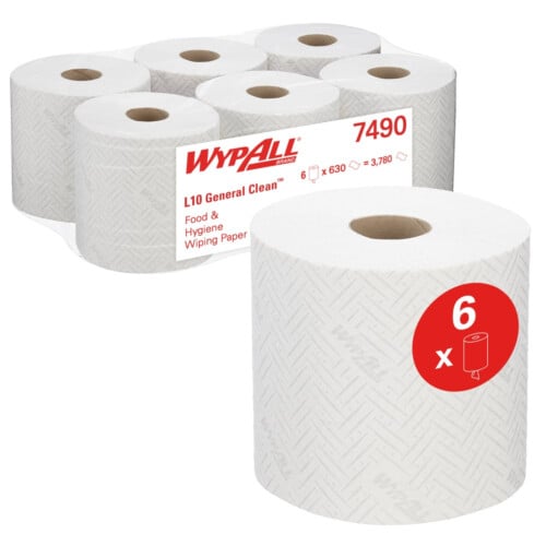 KCP Wypall L10 Wiper Ρολό Centerfeed, Λευκό, 239,40m