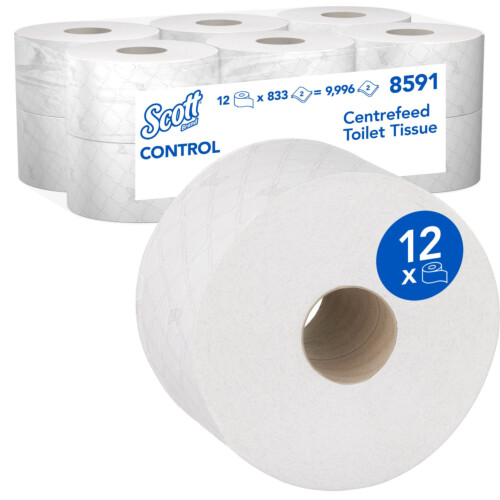 Scott® Mini Control Centerfeed ρολό υγείας λευκό 2φυλλο 204m