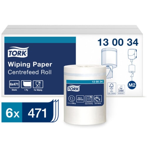 Tork® Wiping Paper ρολό centerfeed λευκό 1φυλλο 165m
