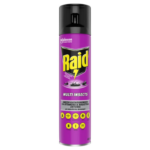 Raid® Multi Insects γενικό εντομοκτόνο σε σπρέι 400ml για κάθε τύπο έντομου