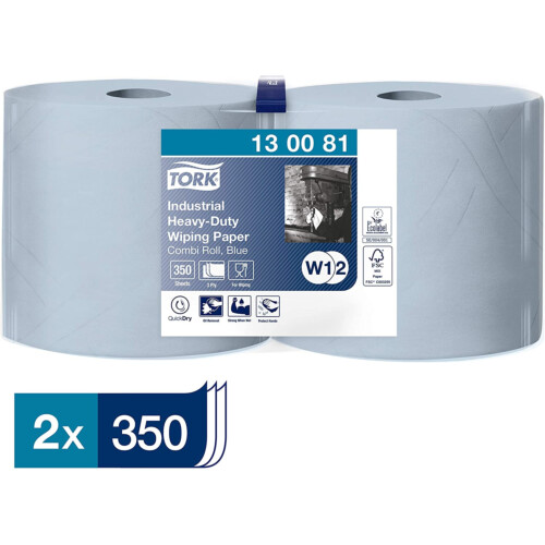 Tork® Wiping Paper Industrial Heavyduty Combiroll ρολό centerfeed μπλε 3φυλλο 119m