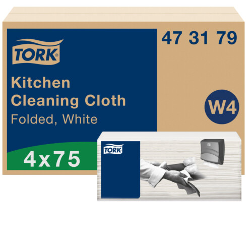 Tork® πανί καθαρισμού κουζίνας σε φύλλα non-woven λευκό 1φυλλο 35,5x41,5cm 75τεμ