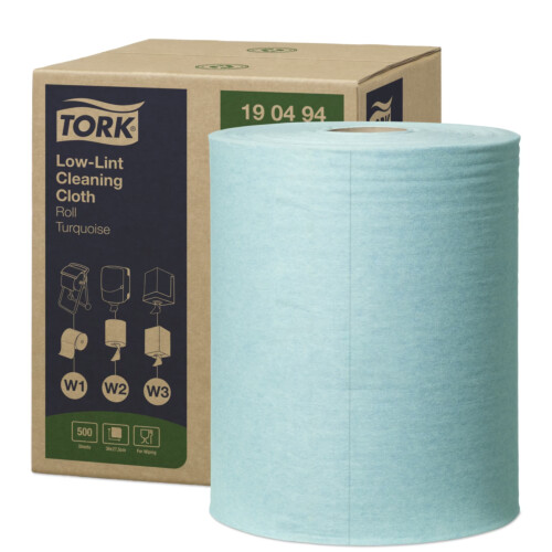 Tork® Low Lint πανί καθαρισμού σε ρολό non-woven τιρκουάζ 1φυλλο 180m