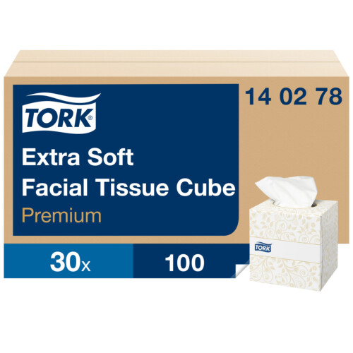 Tork® Extra Soft χαρτομάντιλα σε κύβο 2φυλλα 20x20,9 cm 100τεμ