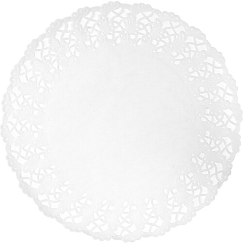 Duni λευκή στρογγυλή δαντέλα Doilly Ø34cm 250τεμ