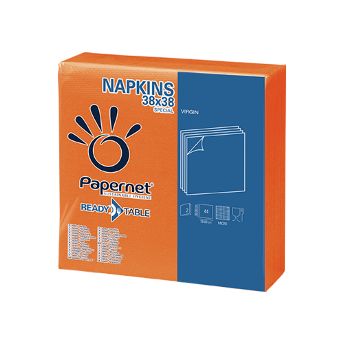Papernet® χαρτοπετσέτα πορτοκαλί 2φυλλη 1/4 38x38cm point to point 44τεμ