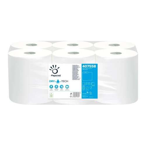 Papernet® Autocut Dry Tech χειροπετσέτα σε ρολό 2φυλλη λευκή 100m