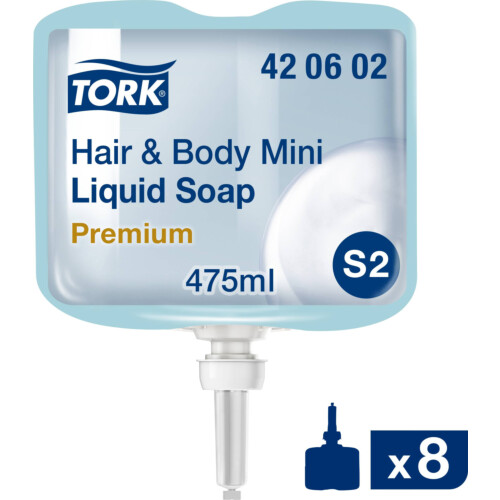 Tork® Mini Shower Cream 2σε1 υγρό σαμπουάν και αφρόλουτρο 475ml