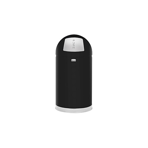 Rubbermaid® Easypush κάδος απορριμμάτων μεταλλικός μαύρος 45L