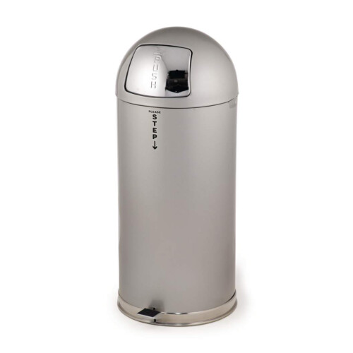 Rubbermaid® EasyStep κάδος απορριμμάτων μεταλλικός γκρι με πεντάλ 56L