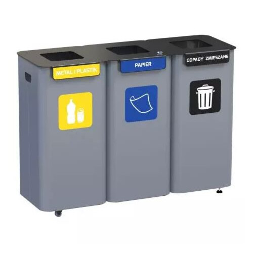 Alda Modular σταθμός ανακύκλωσης ατσάλινος γκρι 3x70L