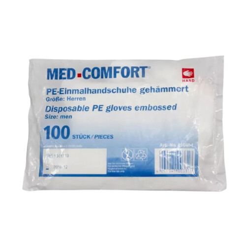 Med Comfort Γάντια μιας χρήσης HDPE διάφανα L 100τεμ