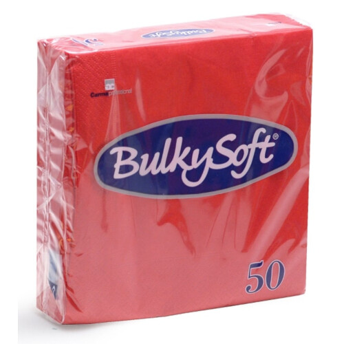 BulkySoft® χαρτοπετσέτα πολυτελείας κόκκινη 2φυλλη 1/4 33x33cm 50τεμ