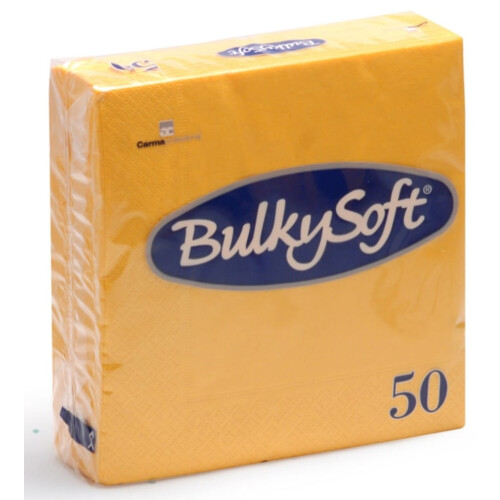 BulkySoft® χαρτοπετσέτα πολυτελείας κίτρινη 2φυλλη 1/4 33x33cm 50τεμ