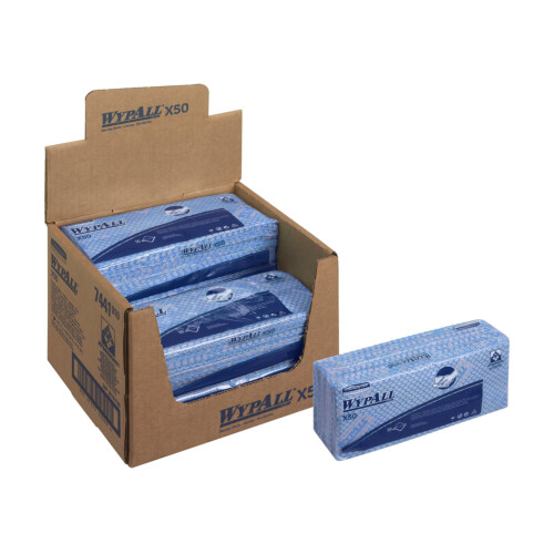 Wypall® X50 βιομηχανικό πανί καθαρισμού σε φύλλα non-woven μπλε 1φυλλο 41,6x24,5cm 50τεμ