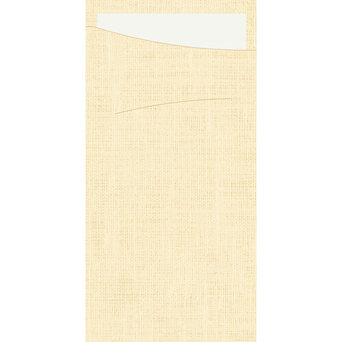 Duni Dunisoft Sacchetto® θήκη μαχαιροπίρουνου κρεμ με λευκή χαρτοπετσέτα 1/12 11,5x23cm 60τεμ