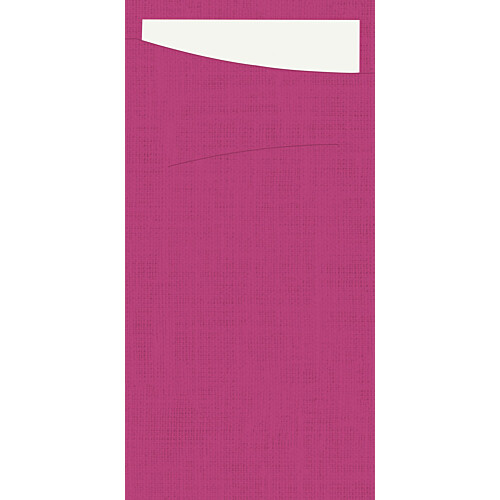Duni Dunisoft Sacchetto® θήκη μαχαιροπίρουνου φούξια με χαρτοπετσέτα λευκή 1/12 11,5x23cm 60τεμ