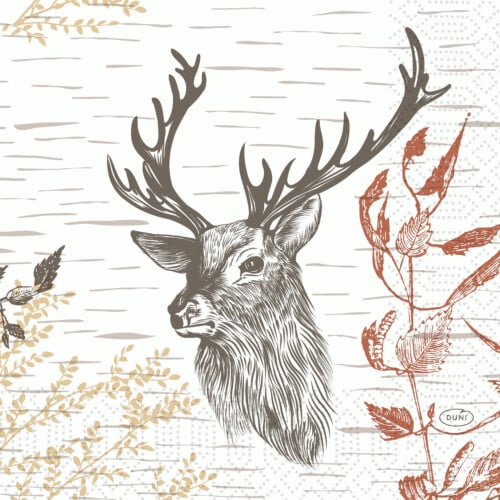 Duni Wood & Deer χαρτοπετσέτα με σχέδιο 3φυλλη 1/4 33x33cm πολυτελείας 250τεμ