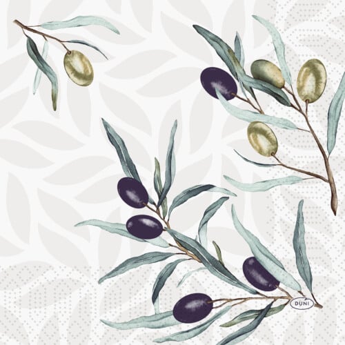 Duni χαρτοπετσέτα Olive Garden 3φυλλη 1/4 33x33cm πολυτελείας 250τεμ