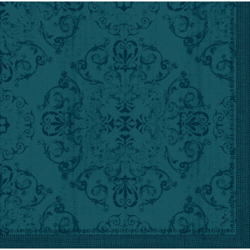 Duni Dunilin® Opulent χαρτοπετσέτα πετρόλ με σχέδιο 1/4 40x40cm Airlaid 45τεμ