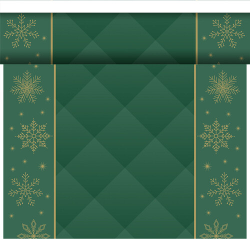 Duni Rhombus Green ράνερ σε ρολό Airlaid με σχέδιο 0,4x24m