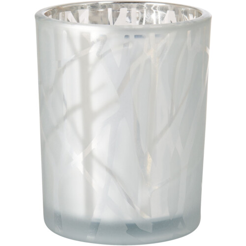 Duni Shimmer κηροπήγιο γυάλινο λευκό 10xØ8cm