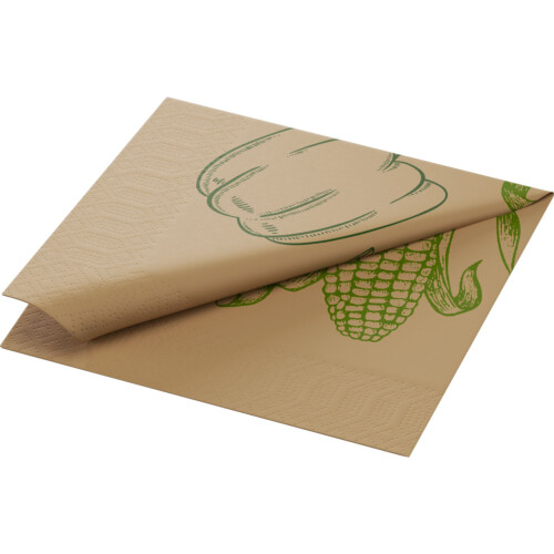 Duni Veggies χαρτοπετσέτα με σχέδιο 3φυλλη 1/4 33x33cm πολυτελείας 50τεμ