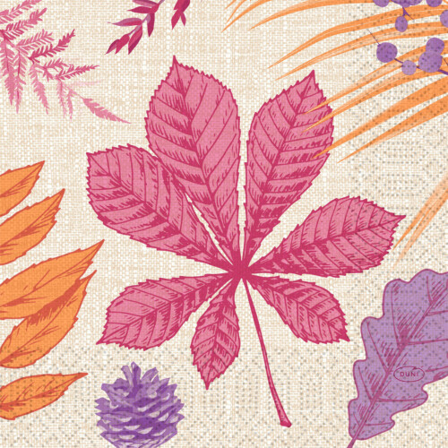 Duni Bright Autumn χαρτοπετσέτα με σχέδιο 3φυλλη 1/4 33x33cm πολυτελείας 50τεμ