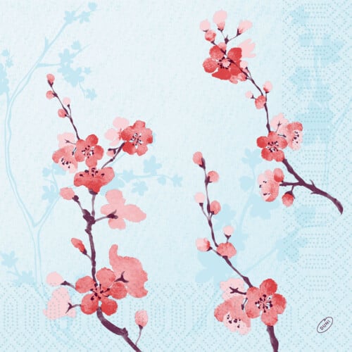 Duni χαρτοπετσέτα Cherry Breeze Blue 3φυλλη 1/4 40x40cm πολυτελείας 250τεμ