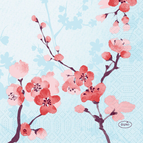 Duni χαρτοπετσέτα Cheery Breeze Blue 3φυλλη 1/4 24x24cm πολυτελείας 50τεμ