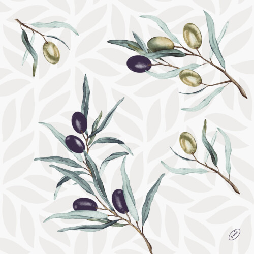 Duni χαρτοπετσέτα Olive Garden 4φυλλη 1/4 40x40cm πολυτελείας 50τεμ