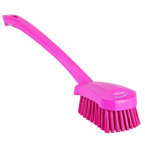 Vikan® βούρτσα με μακριά λαβή σκληρή ροζ 41,5cm