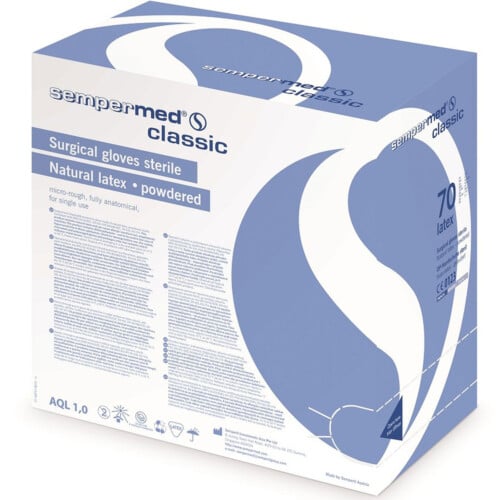 Sempermed® Classic χειρουργικά γάντια μίας χρήσης με πούδρα λάτεξ No.8,5 λευκά