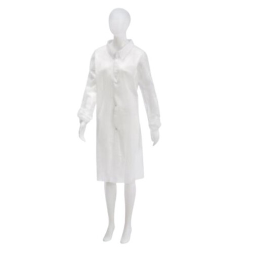 AMPri Med-Comfort ρόμπα επισκέπτη με κουμπιά λευκή XL