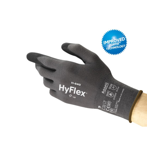 Ansell Hyflex 11-840 γάντια γενικής χρήσης νιτριλίου γκρι Νο.8