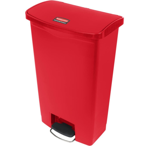 Rubbermaid Slim Jim® Step-On Front-Step κάδος απορριμμάτων κόκκινος με πεντάλ 50L