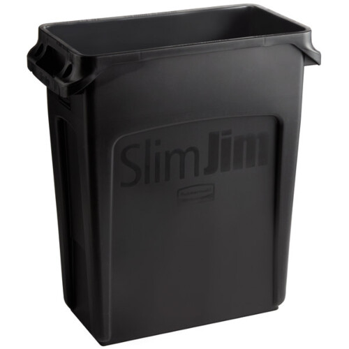 Rubbermaid Slim Jim® vented κάδος απορριμμάτων μαύρος 60L