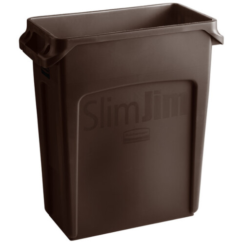 Rubbermaid Slim Jim® vented κάδος απορριμμάτων καφέ 60L