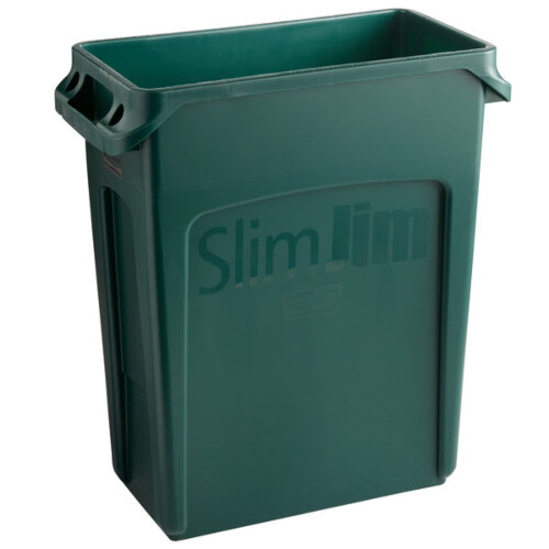 Rubbermaid Slim Jim® vented κάδος απορριμμάτων πράσινος 60L