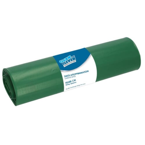 Clean & Clever Medium Plus σάκος απορριμμάτων 78x88cm πράσινος 25τεμ