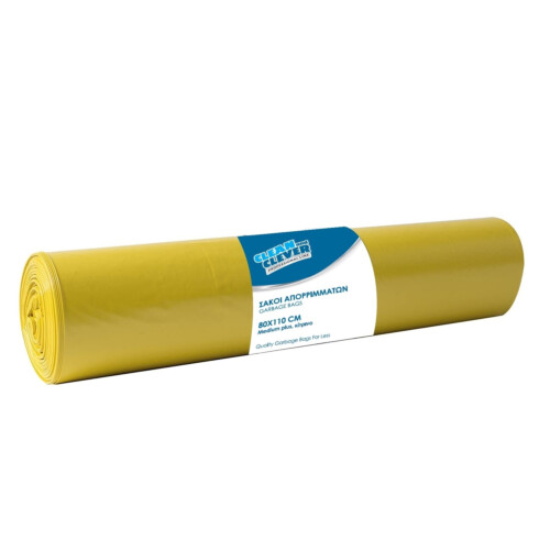 Clean & Clever Medium Plus σάκος απορριμμάτων 80x110cm κίτρινος 25τεμ