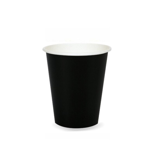 Χάρτινο ποτήρι μονότοιχο μαύρο 8oz 50τεμ
