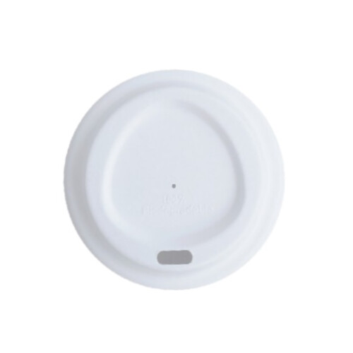 Καπάκι bagasse πιπίλα για ποτήρια λευκή 12/16oz 50τεμ
