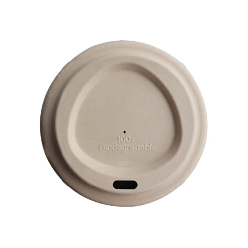 Καπάκι bagasse πιπίλα για ποτήρια μπεζ 12/16oz 50τεμ