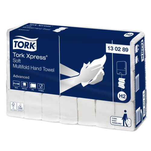 Tork Xpress Soft χειροπετσέτα λευκή 2φυλλη Z-Fold 24x21,3cm 180τεμ