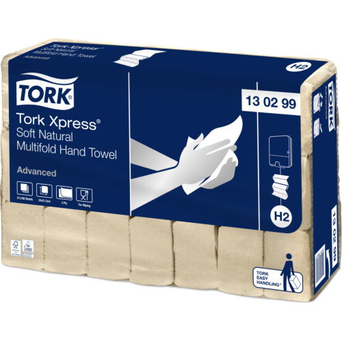 Tork Xpress Soft χειροπετσέτα σε φυσικό χρώμα 2φυλλη Z-Fold 24x21,3cm 180τεμ