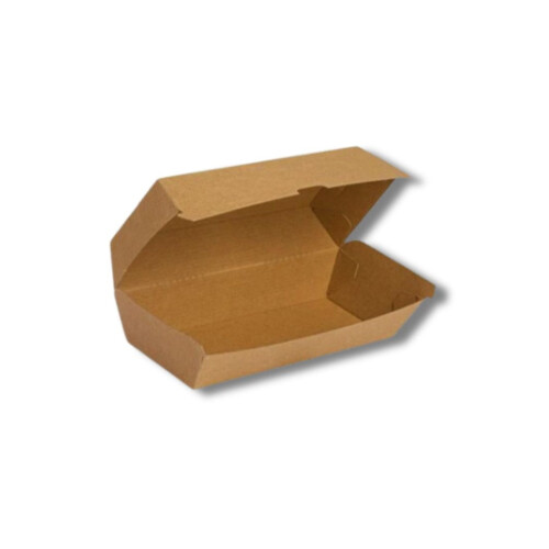 Κουτί hot dog χωρίς πλαστικό 21x7x7,5cm καφέ 50τεμ