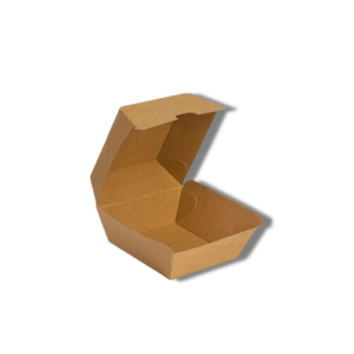 Κουτί burger χωρίς πλαστικό 11x11x10,5cm καφέ 50τεμ