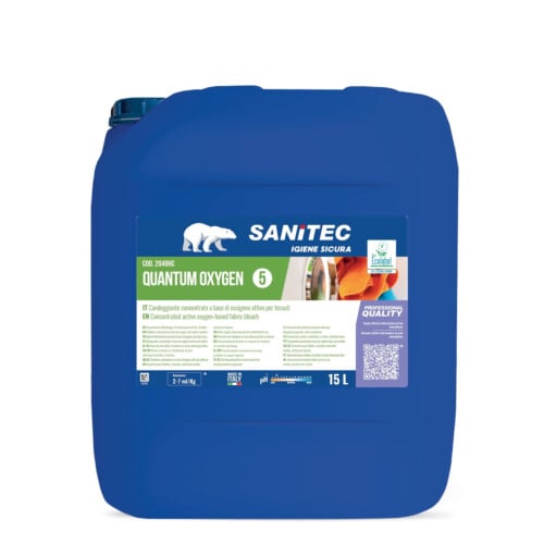 Sanitec Quantum Oxygen συμπυκνωμένο λευκαντικό πλυντηρίου ρούχων με βάση το ενεργό οξυγόνο 15L / 16,95Kg