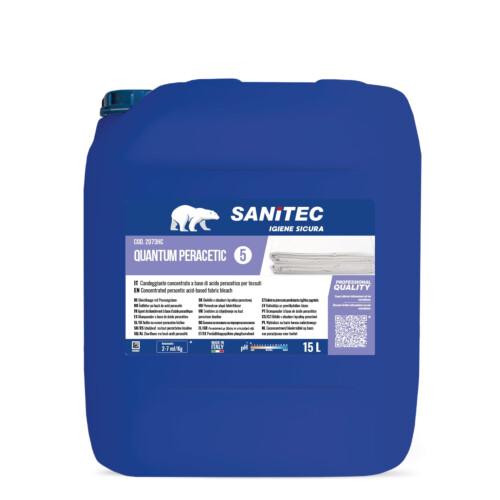 Sanitec Quantum Peracetic συμπυκνωμένο λευκαντικό πλυντηριού ρούχων με βάση το υπεροξικό οξύ 15L / 16,8Kg
